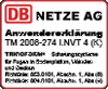 DB Netze AG - Anwendererklärung